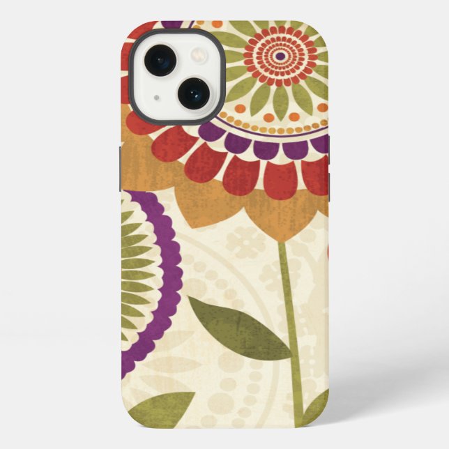 Contemporary Fall Flowers iPhone Case (Back)