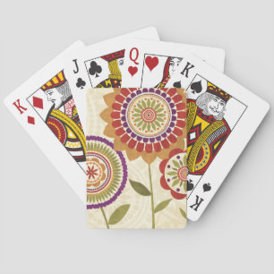 Contemporary Fall Flowers Playing Cards