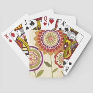 Contemporary Fall Flowers Playing Cards