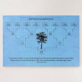Contemporary Family Tree: Blue Jigsaw Puzzle