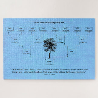 Contemporary Family Tree: Blue Jigsaw Puzzle