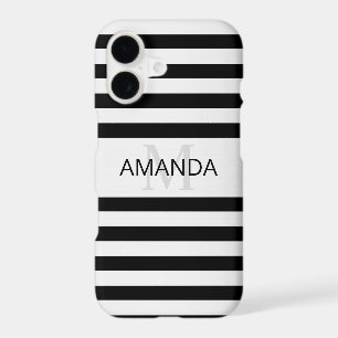Contemporary Faux Silver Ombre Stripes & Black