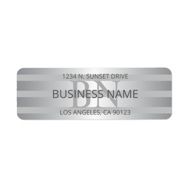 Contemporary Faux Silver Ombre Stripes & Black (Front)