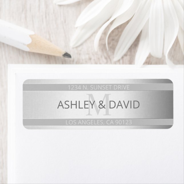 Contemporary Faux Silver Ombre Stripes & Grey (Insitu)