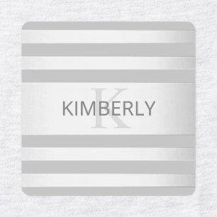 Contemporary Faux Silver Ombre Stripes & Grey