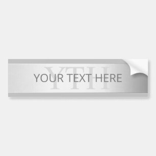 Contemporary Faux Silver Ombre Stripes & Grey Bumper Sticker