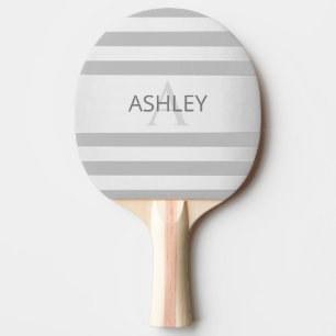 Contemporary Faux Silver Ombre Stripes & Grey Ping Pong Paddle