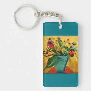 Contemporary Floral key chain