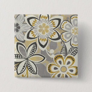 Contemporary Floral Patterns 15 Cm Square Badge