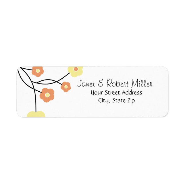 Contemporary Floral Return Address Labels (Front)