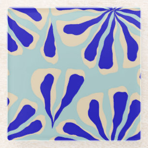 Contemporary Floral: Trendy Seamless Fashion. Glass Coaster