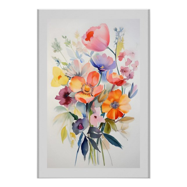 Contemporary Floral Wall Decor Art # 1 (Front)