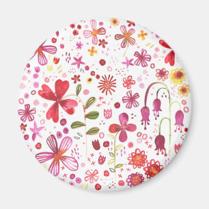 Contemporary Floral Watercolor Magnet