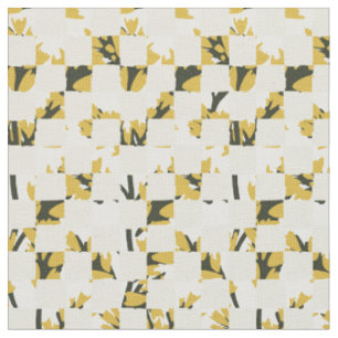 Contemporary flower mosaic quilt botanical mosaic fabric