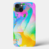Contemporary Fluid Neon Abstract 