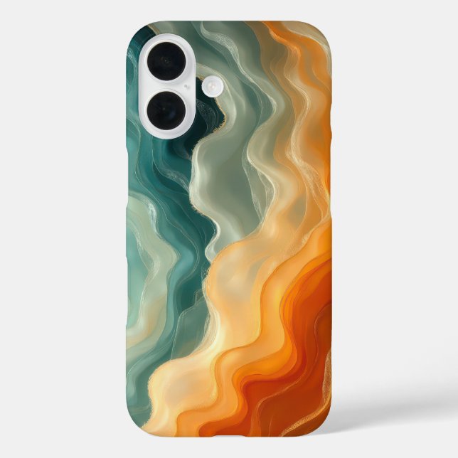 Contemporary Fluid Wave Abstract Case-Mate iPhone Case (Back)