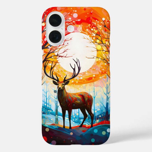 Contemporary Forest Wild Deer Case-Mate iPhone Case (Back)