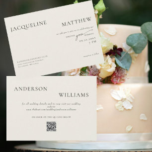 Contemporary Forever You Cream QR Code Wedding Invitation