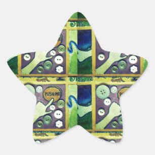 Contemporary Fun Mosaic Art Print – A Playful   Star Sticker