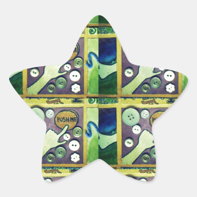 Contemporary Fun Mosaic Art Print – A Playful   Star Sticker (Front)