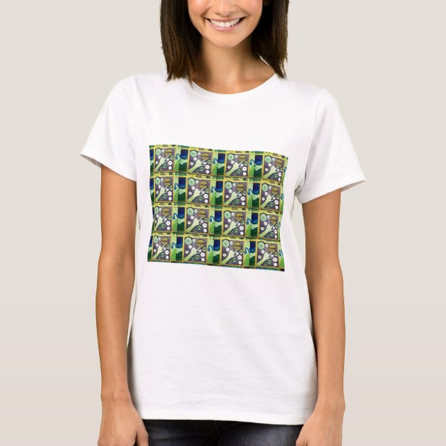 Contemporary Fun Mosaic Art Print – A Playful   T-Shirt (Front)