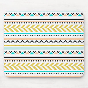 Contemporary Geometric Aztec Inspired Pattern Mouse Pad