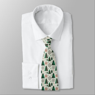 Contemporary Geometric Christmas Pattern Tie
