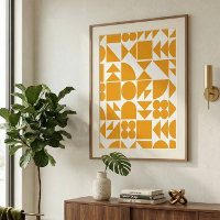 Contemporary Geometric Design in Sunshine Yellow