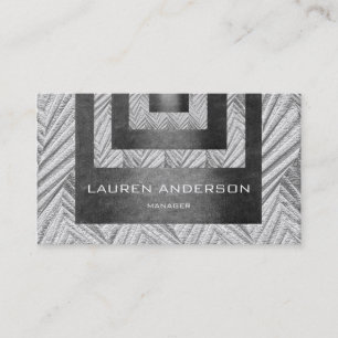 Contemporary Geometric Engraving Grey 3D Vip Business Card