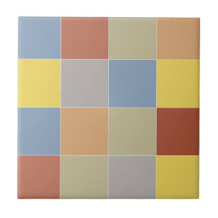 Contemporary geometric multicolored pattern retro tile