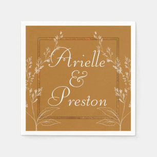 Contemporary Gold and White Paper Napkin