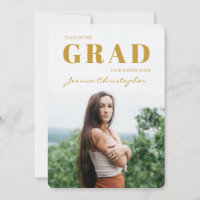 Contemporary Grad 5 Photo Collage Graduation Annou
