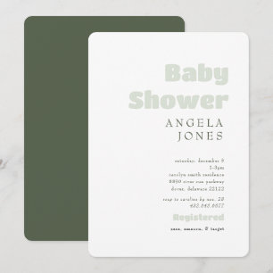 Contemporary Green Neutral Baby Shower Invitation