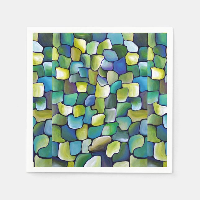 Contemporary Green Pattern Napkin (Front)