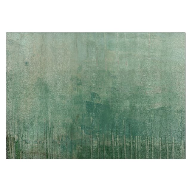Contemporary Green Watercolor Cutting Board (Front)