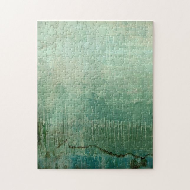 Contemporary Green Watercolor Jigsaw Puzzle (Vertical)