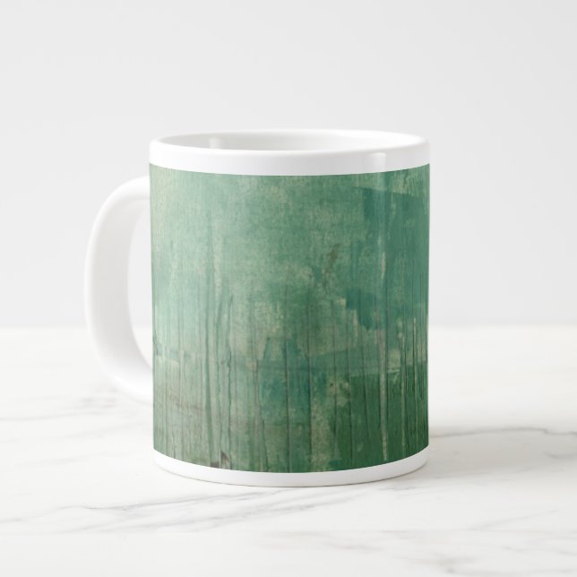 Contemporary Green Watercolor Large Coffee Mug (Front Left)