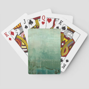 Contemporary Green Watercolor Playing Cards