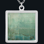 Contemporary Green Watercolor Silver Plated Necklace<br><div class="desc">A Jennifer Goldberger original,  this work is a contemporary green watercolor. The piece is lighter and the top,  moving to deeper green tones as your eyes head to the bottom. A wonderful use of colour,  order yours today!</div>