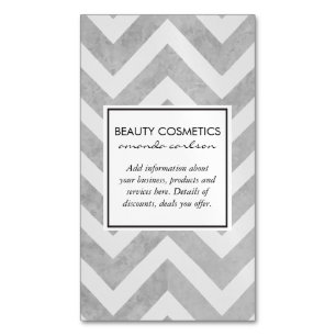 Contemporary Grey Chevron Magnetic Business Card