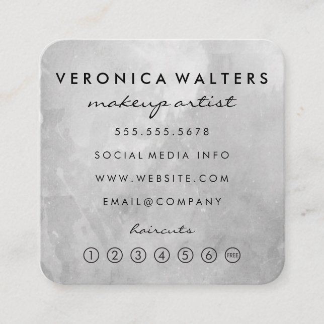 Contemporary Grey Loyalty / Appointment Card (Front)