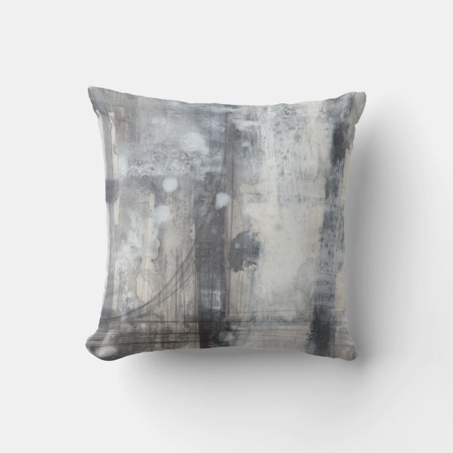 Contemporary Grey Painting Cushion (Front)