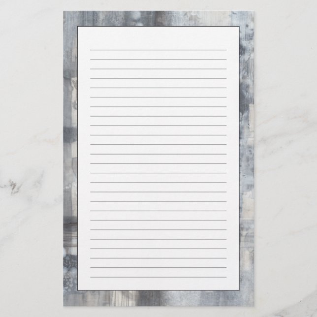 Contemporary Grey Painting Stationery (Front)