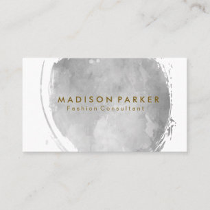 Contemporary Grey Watercolor Brushed Business Card