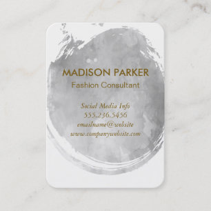 Contemporary Grey Watercolor Brushed Business Card