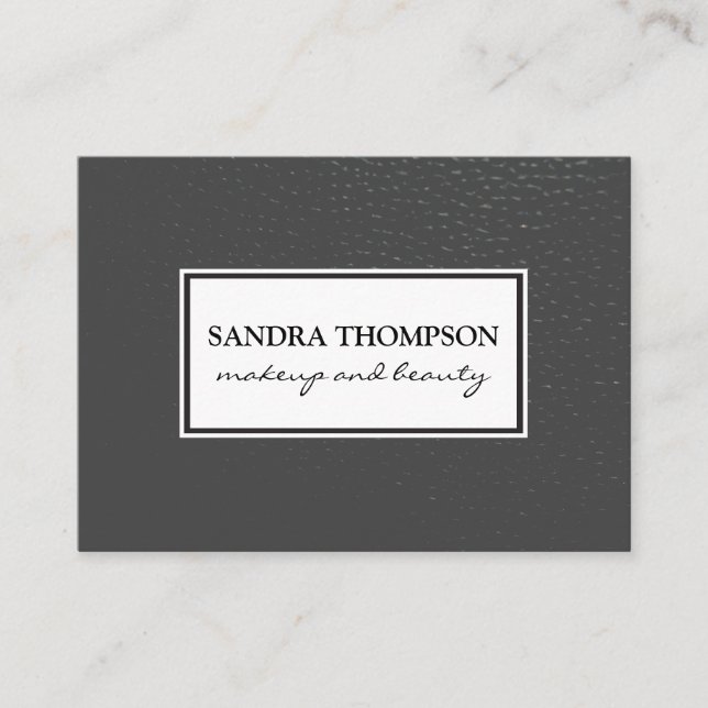 Contemporary Grey / White Frame Business Card (Front)
