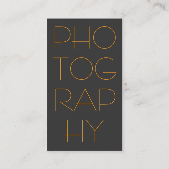 Contemporary Grey Yellow Photography Business Card (Front)