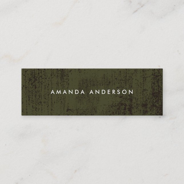 Contemporary Grunge Texture Mini Business Card (Front)