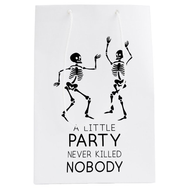 Contemporary Halloween skeletons Medium Gift Bag (Front)