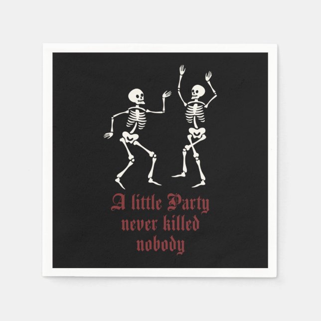 Contemporary Halloween skeletons Napkin (Front)